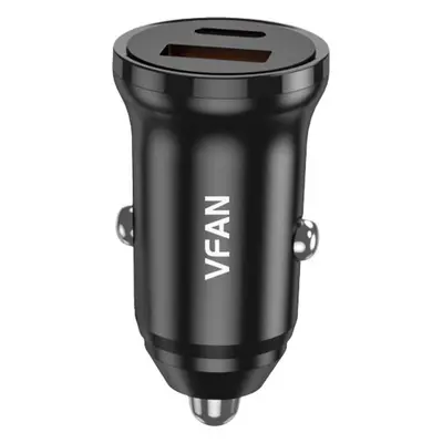 Vipfan Nabíječka do auta VFAN C03, USB + USB-C, 20W, PD + QC 3.0 (černá)