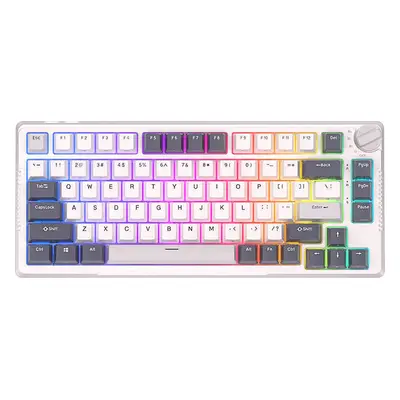 Mechanická klávesnice Royal Kludge RKH81 RGB, Sky cyan switch (bílá)