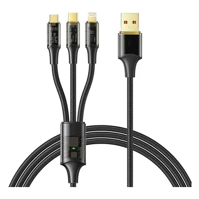 Kabel 3v1 z USB na USB-C / Lightning / Micro USB, Mcdodo CA-3330, 1,2 m (černý)