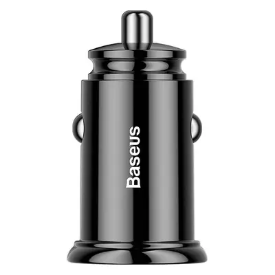 Baseus car charger USB-C - USB black Circular Plastic PD QC 3.0 PPS