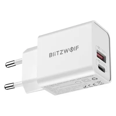 Nástěnná nabíječka Blitzwolf BW-S20, USB, USB-C, 20W (bílá)