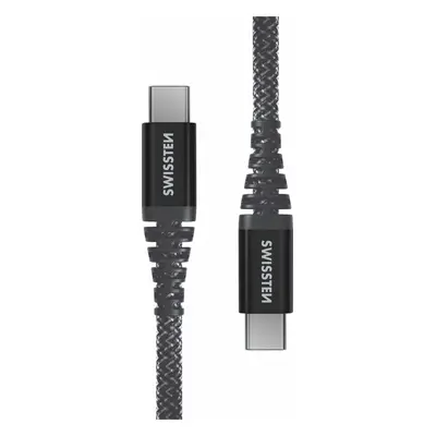 DATOVÝ KABEL SWISSTEN KEVLAR USB-C / USB-C 1,5 M ANTRACIT