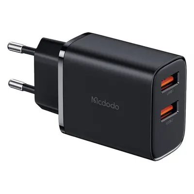 Mcdodo CH-5070 USB-A*2 síťová nabíječka, 12W (černá)