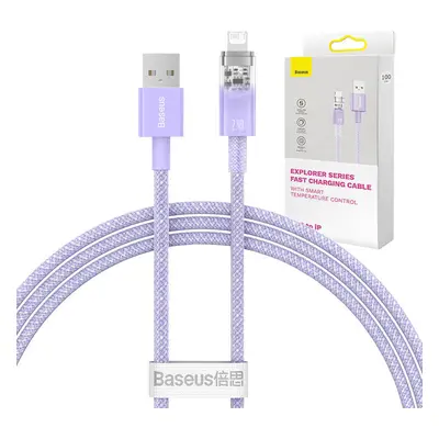 Rychlonabíjecí kabel Baseus USB-A na Lightning Explorer Series 1 m 2,4 A (fialový)