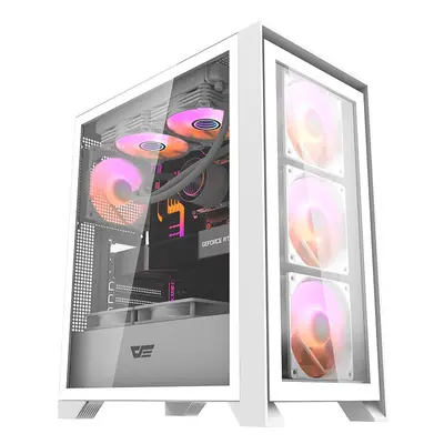 Počítačová skříň Darkflash DRX70 GLASS + 4 ventilátory RGB (bílá)