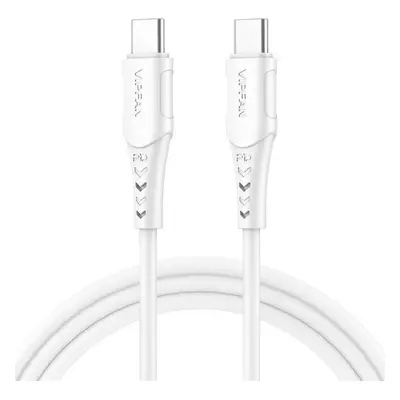 Vipfan Kabel USB-C na USB-C VFAN P05, 60W, PD, 1m (bílý)