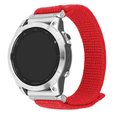 Nylonový řemínek FIXED Nylon Sporty Strap pro Garmin QuickFit 22mm, červený