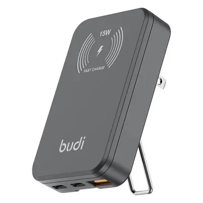 Budi Bezdrátová nabíječka Wireless charger 2xUSB-C/30W 1xUSB-A/18W Budi, Magsafe 15W