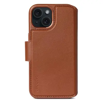 Decoded Leather Detachable Wallet, tan - iPhone 15