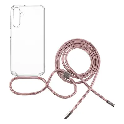 Pouzdro FIXED Pure Neck s růžovou šňůrkou na krk pro Samsung Galaxy A15/A15 5G