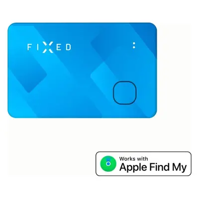 Smart tracker FIXED Tag Card s podporou Find My, bezdrátové nabíjení, modrý