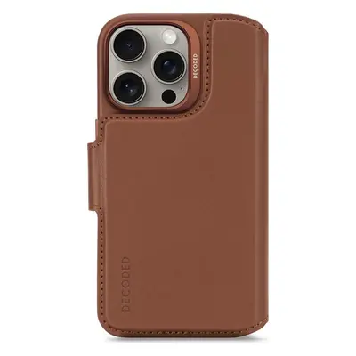 Decoded Leather Detachable Wallet, tan - iPhone 16 Pro