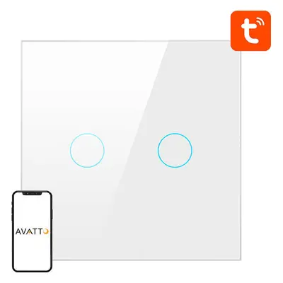 Smart Light Switch ZigBee Avatto ZTS02-EU-W2 2 Way TUYA (bílá)