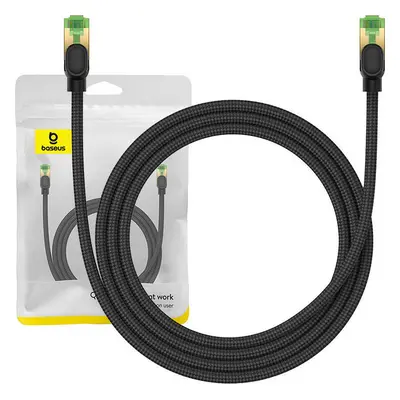 Opletený síťový kabel cat.8 Baseus Ethernet RJ45, 40Gbps, 1,5 m (černý)