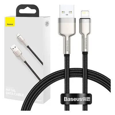 BASEUS CAFULE METAL LIGHTNING CABLE 2.4A 25CM BLACK