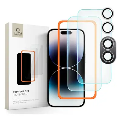 Tvrzené sklo TECH-PROTECT SUPREME SET 3-PACK IPHONE 16 PLUS CLEAR