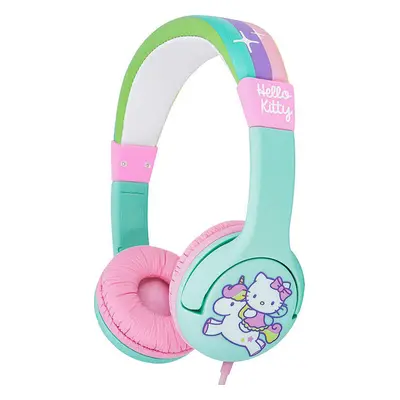 Drátová sluchátka pro děti OTL Hello Kitty Rainbow (tyrkysová)