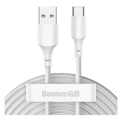 Baseus Simple Wisdom Data Cable Kit USB to Type-C 5A (2PCS/Set）1.5m White