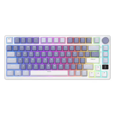 Bezdrátová mechanická klávesnice Royal Kludge RKM75 RGB, stříbrné klávesy (modré)