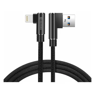 TEXTILNÍ DATOVÝ KABEL SWISSTEN ARCADE USB / LIGHTNING 1,2 M ČERNÝ