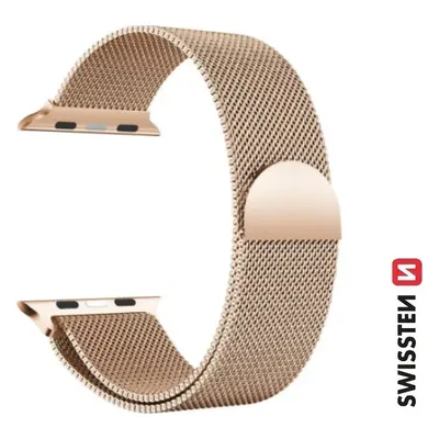 SWISSTEN ŘEMÍNEK PRO APPLE WATCH MILÁNSKÝ TAH 38 / 40 / 41 mm ZLATÝ