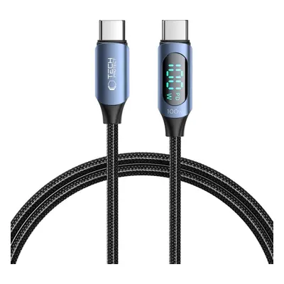 TECH-PROTECT ULTRABOOST LED TYPE-C CABLE PD100W/5A 100CM BLUE