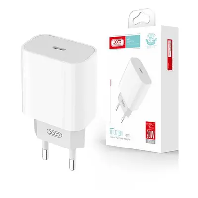 Rychlonabíjecí adaptér XO L77 PD 20W 1x USB-C pro iPhone a další zařízení, bílá