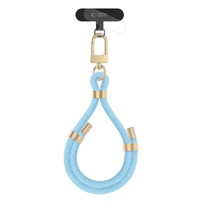 Šňůrka / Popruh na telefon TECH-PROTECT C4S ROPE WRIST STRAP BABY BLUE/GOLD