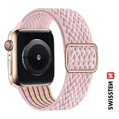 SWISSTEN ŘEMÍNEK PRO APPLE WATCH NYLONOVÝ 38 / 40 / 41 mm RŮŽOVÝ (se sponou)