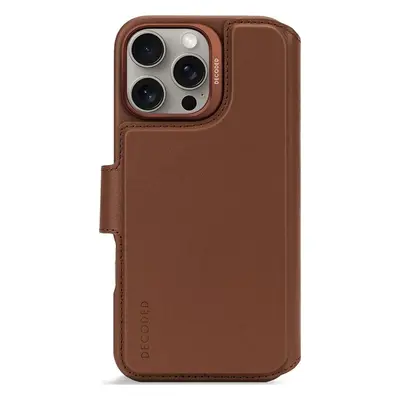 Decoded Leather Detachable Wallet, tan - iPhone 16 Pro Max