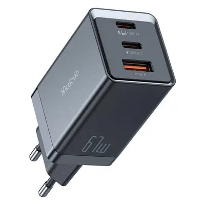 Mcdodo CH-1541 GaN síťová nabíječka, 2x USB-C, 1x USB, 67W (černá)