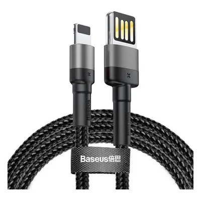 Bleskový kabel USB (oboustranný) Baseus Cafule 2,4A 1 m (šedo-černý)