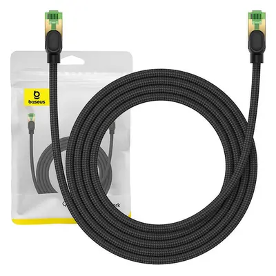 Opletený síťový kabel cat.8 Baseus Ethernet RJ45, 40 Gb/s, 2 m (černý)