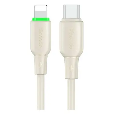 Kabel USB-C do Lightning Mcdodo CA-4760 s LED světlem 1,2 m (béžový)