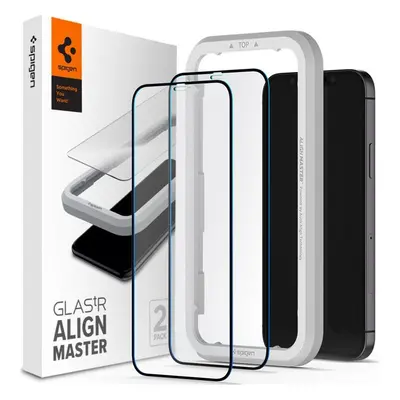 Spigen Glas tR ALM FC Black, 2 Pack - iPhone 12 mini