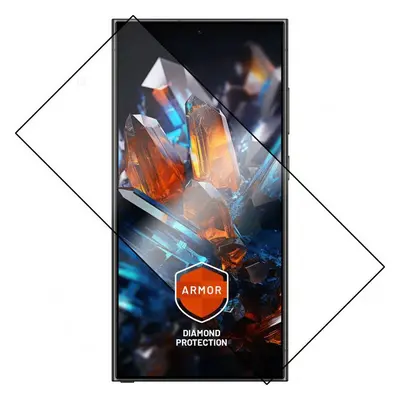 Prémiové ochranné tvrzené sklo FIXED Armor s aplikátorem pro Samsung Galaxy S24 Ultra, černé