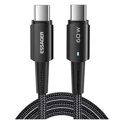 Essager kabel USB-C na USB-C 60W 2m (černý)