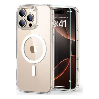 ESR Hybrid Case (HaloLock) for iPhone 16 Pro with screen protection kit (clear)