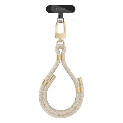 Šňůrka / Popruh na telefon TECH-PROTECT C4S ROPE WRIST STRAP BEIGE/GOLD