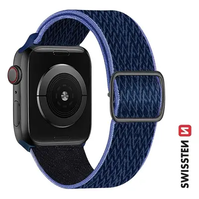 SWISSTEN ŘEMÍNEK PRO APPLE WATCH NYLONOVÝ 38 / 40 / 41 mm MODRÝ/FIALOVÝ (se sponou)