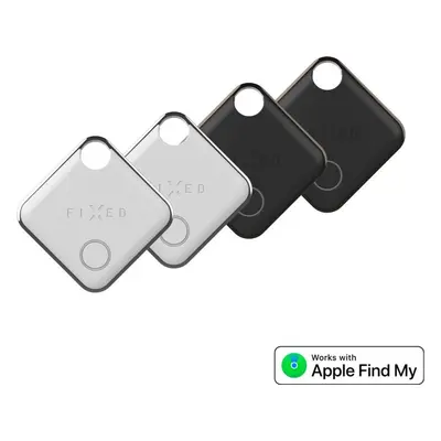 Smart tracker FIXED Tag s podporou Find My, 4 ks, 2x černý + 2x bílý