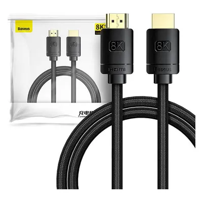 Baseus Kabel HDMI 2.1 řady High Definition, 8K 60Hz, 3D, HDR, 48Gbps, 1m (černý)