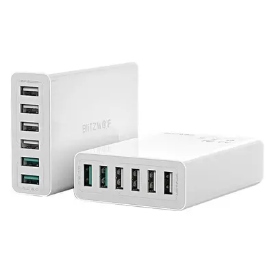 Nabíječka 6x USB Blitzwolf BW-S15, QC 3.0, 60 W - bílá