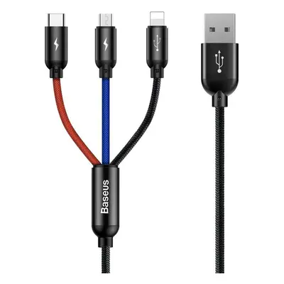 Baseus Rapid USB Cable 3in1 Type C / Lightning / Micro 3A 1,2M - Black