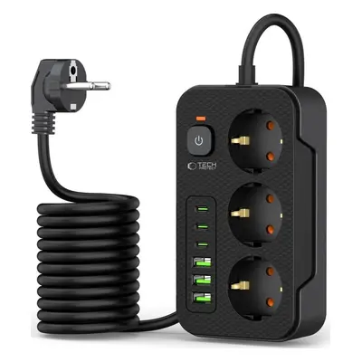 TECH-PROTECT PC3X6 POWER SOCKET 3 USB & 3 TYPE-C & 3 SOCKET 200CM BLACK