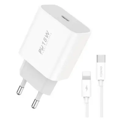 Síťová nabíječka Foneng EU23 18W + kabel USB-C na Lightning pro iPhone