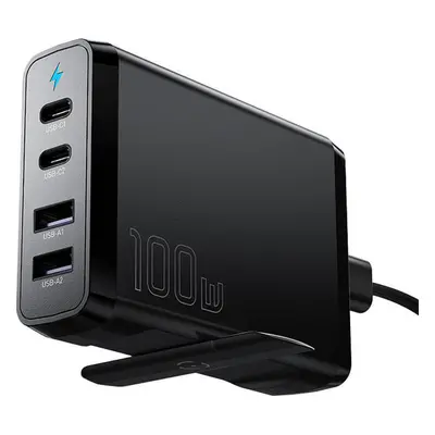 Stolní nabíječka 2xUSB-C 2xUSB-A 100W Essager GaN (černá)