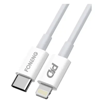 Kabel USB-C na Lighting pro iPhone Foneng X31, 3A, 2M (bílý)