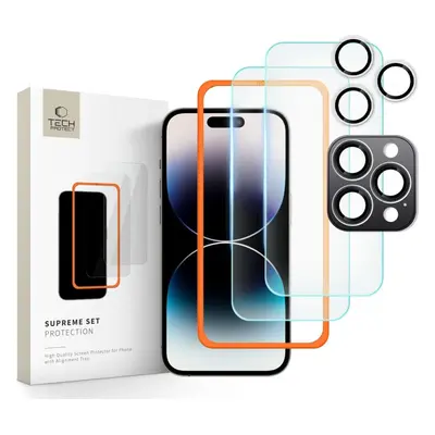 Tvrzené sklo TECH-PROTECT SUPREME SET 3-PACK IPHONE 16 PRO MAX CLEAR