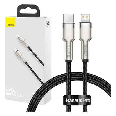 Kabel USB-C pro Lightning Baseus Cafule, PD, 20W, 0,25m (černý)